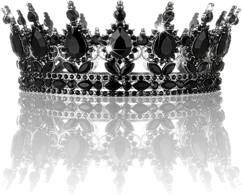 Nackiy Gold Crown for Women, Crystal Queen Tiaras Headband Wedding Bridal Hair Accessories, Birthday Party Prom Cake Topper - Image 1